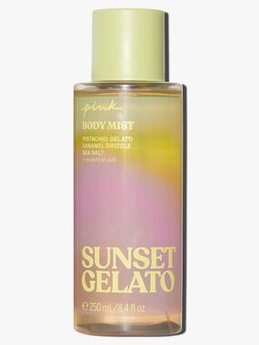 PINK Victoria's Secret Sunset Gelato Body Mist - Pastel Yellow & Pink Ombre